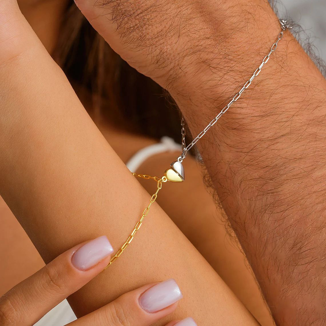 Paperclip Magnetic Set - Bracelets magnétiques pour couples, ensemble de