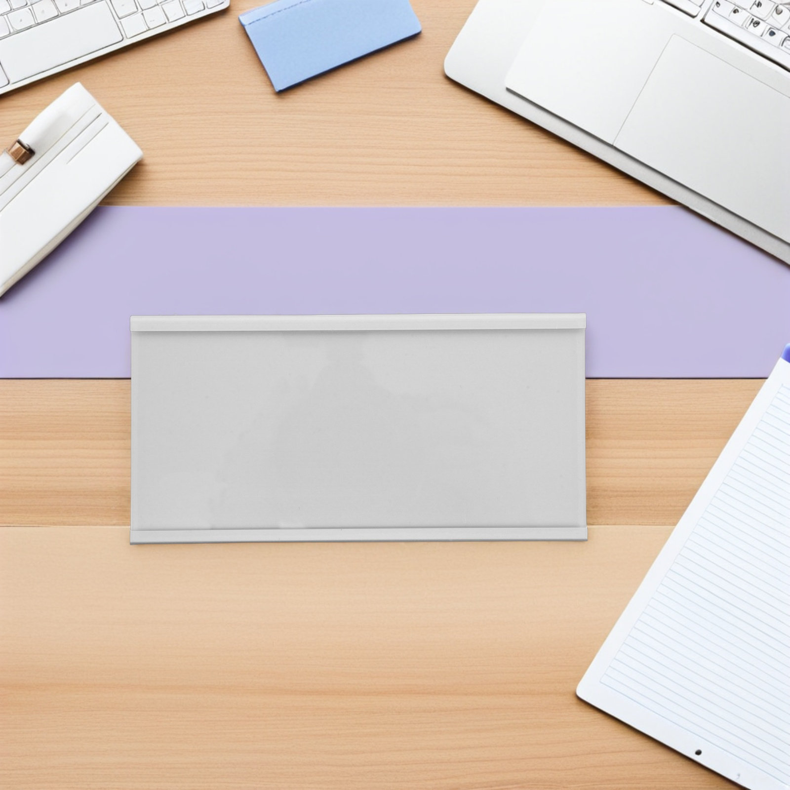 Desk Name Plate - Porte-étiquette en aluminium élégant 9x16cm, support