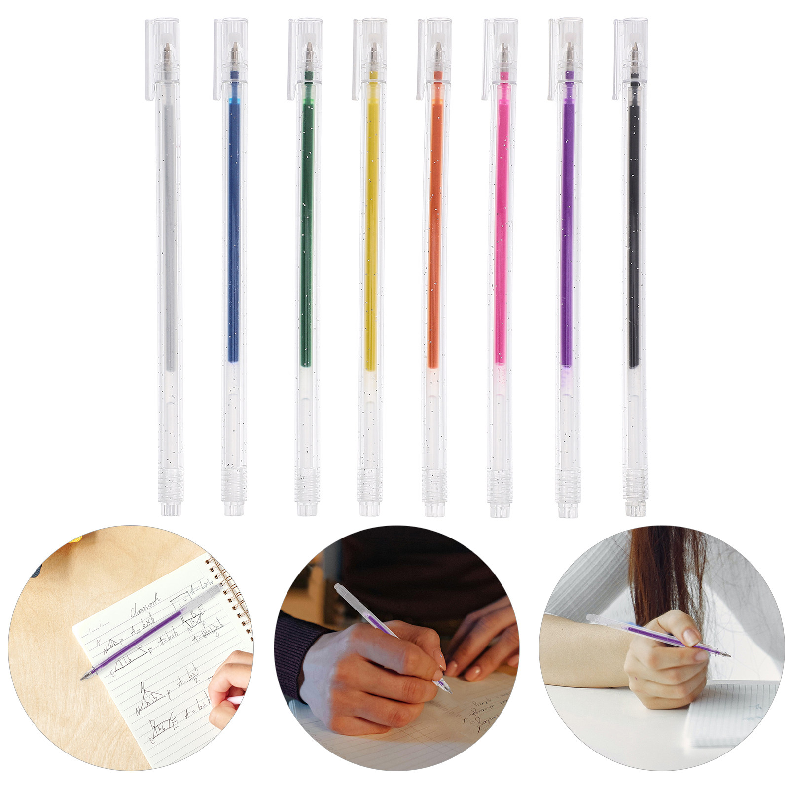 Gel Ink Pen Set - Ensemble de 8 stylos à paillettes,