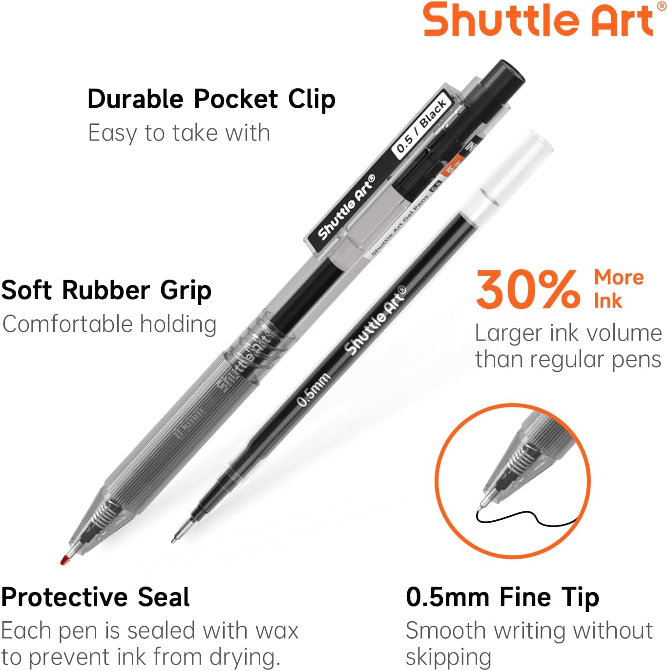 Stylos à bille gel noirs Shutt - Gel Ink Pen Set avis et prix