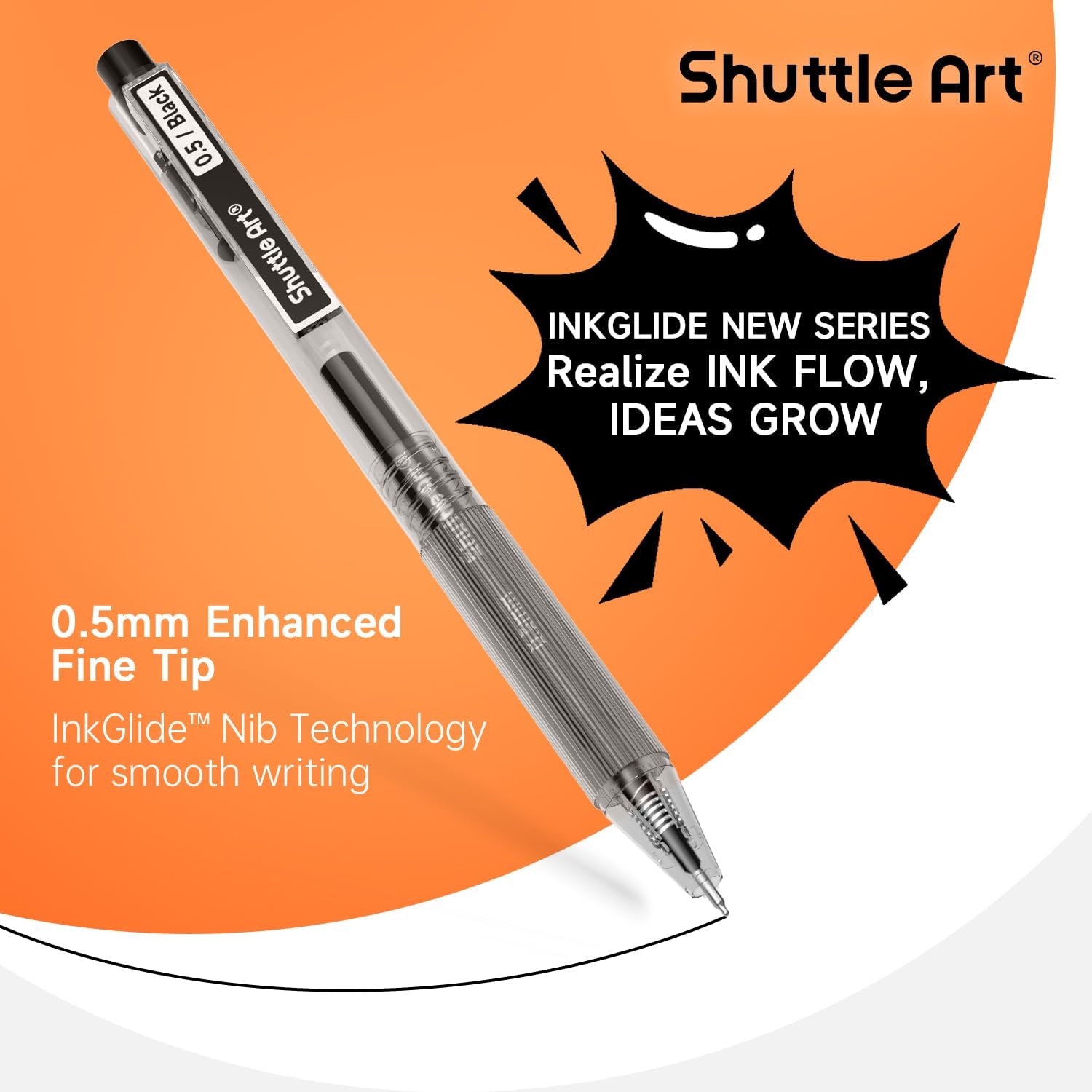 Stylos à bille gel noirs Shutt - Gel Ink Pen Set avis et prix