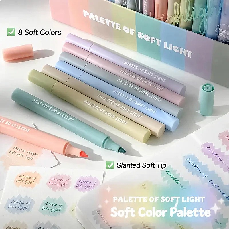 8 surligneurs esthétiques aux  - Highlighter Set Pastel avis et prix