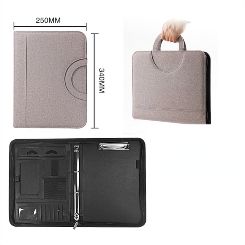 Porte-documents en cuir PU A4  - Portfolio Folder Zip avis et prix
